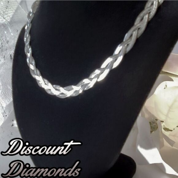 Polished Silver Rope Necklace with Intricate Design - Picture 11 of 11